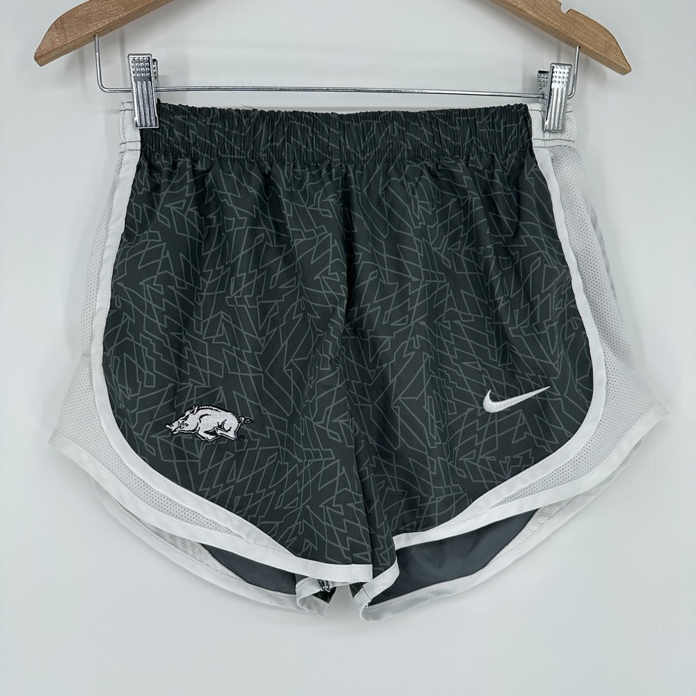 Nike Dri Fit University of Arkansas Razorbacks Black Shorts Women Running Lined